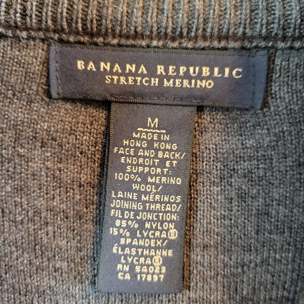 Banana Republic Brown Stretch Merino Wool Double Zip Sweater - Picture 9 of 10